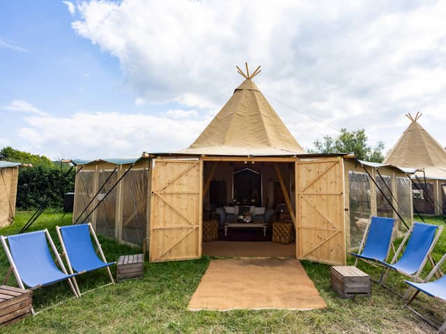 A glamping site is providing posh accommodation for fussier Glastonbury Festival goers. 